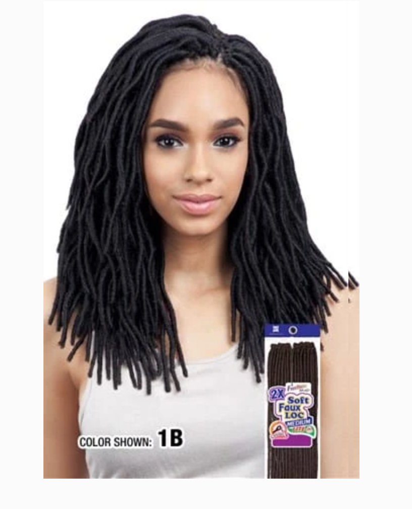 FREETRESS BRAID 2X SOFT FAUX  LOC 12 INCHES COLOR #P1B-BUG