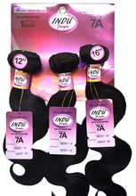 Load image into Gallery viewer, INDU PURPLE 3PCS BUNDLE GRADE 7A  S- BODY WAVE (10" 12" 14") - NATURAL BLACK

