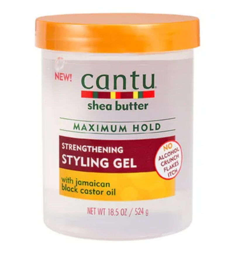 Cantu Shea butter Maximum hold strengthening styling gel with Jamaican black castrol oil