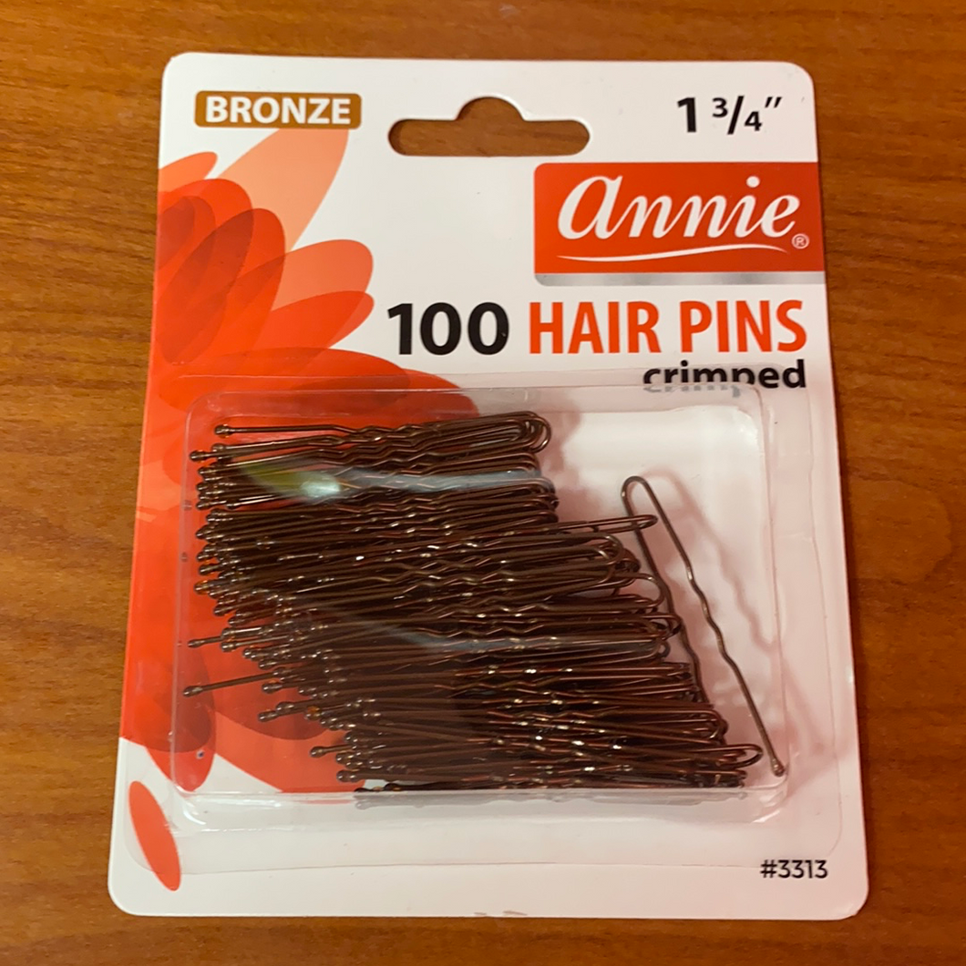 Annie 100 hair pins 1 3/4 inches - bronze